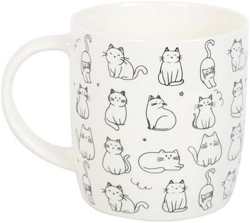 Cute cat doodle - cat, mug