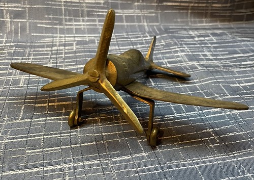 Old ww2 solid brass spitfire - old,