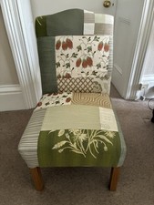 Bedroom Chair, Vintage, Re-upholstered In Patchwork Using Traditional Methods