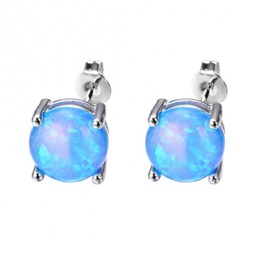 Round white small blue fire - round,