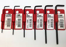 Bondhus Ball-End L-Shaped Metric Hex Allen Keys; Sizes 1.27-14MM