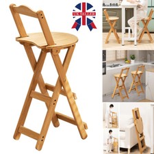 Bamboo Bar Stools Kitchen Breakfast Bar Seat Barstool Foldable Dining Chair NEW