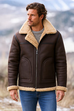 Shearling Jacket for Men B3 Shearling Sheepskin Leather Pilot Flying Jacket