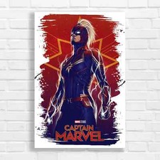 Captain Marvel Comic Book Style Original Canvas Print Large Picture Wall Art