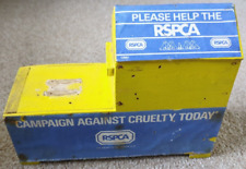 Vintage RSPCA Begging Dog Collection Wooden Box GWO Advertising Wood Charity