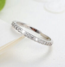 925 Sterling Silver Plated Multi Cubic Zirconia CZ Half Eternity Open Ring Gift