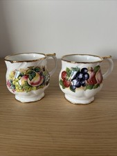 2 Queens Cups, Rosina China Co, Antique Fruit Series, Fine Bone China. 8 cm Tall