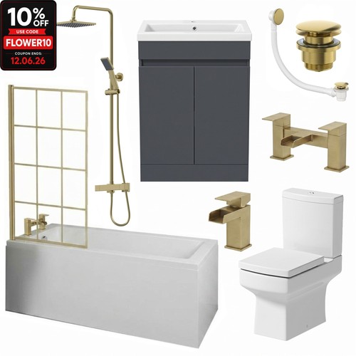 Complete square bathroom suite - complete,