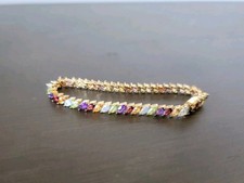 Tilted marquise multi gemstone - tilted,