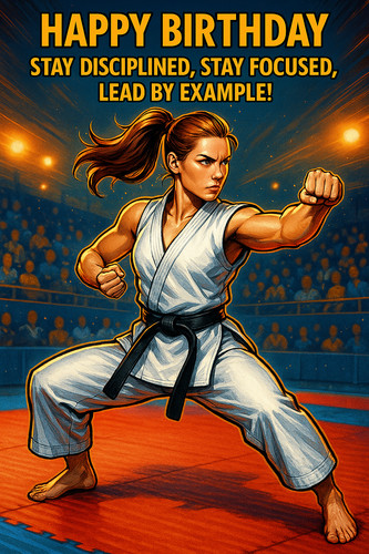 Karate birthday card for - birthday, a5