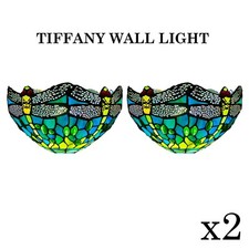 Pair of 2 Tiffany Style Wall