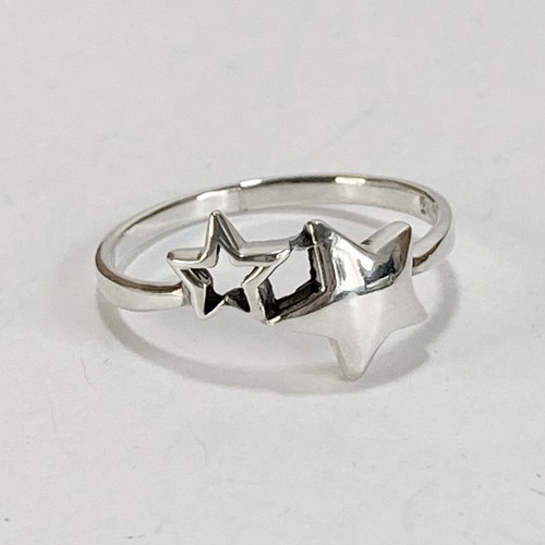 Sterling silver star ring - silver,