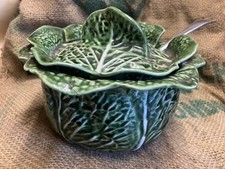VINTAGE "CABBAGE LEAF" TUREEN AND COVER PORTUGESE