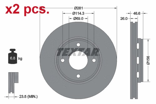Pcs front brake - x2, disc
