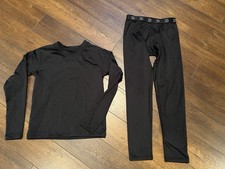 All In Motion Fleece Lined Pants Long Sleeve Shirt Set Youth Size M 8 Black