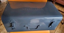 Grey Metal Storage Box with Side & Front Handles & clips 47cm X 30cm X 20cm