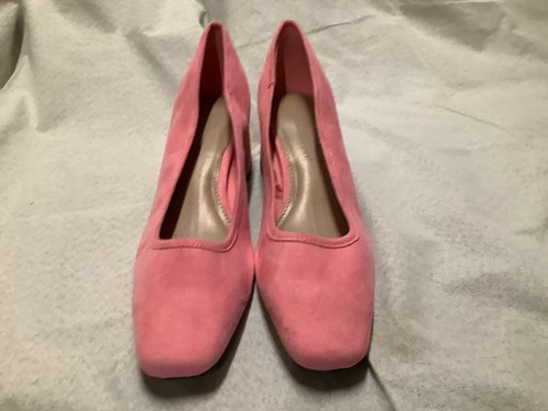 Pink suede wedge heel shoes - pink,