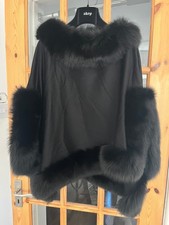Luxury Italian Fur Cape Black