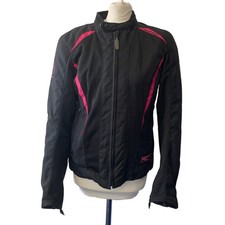 Bering Lady Keers Motorcycle Jacket Size T4 UK 14 Black Pink Mesh