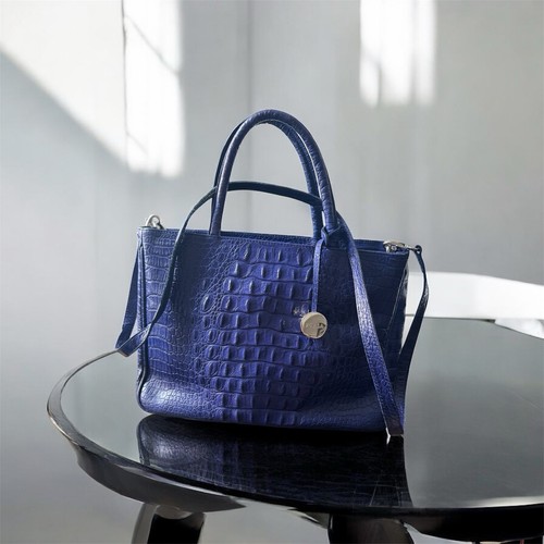 Furla blue croc embossed - blue,