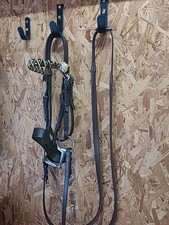 Leather Cavesson Bridle,Bit & Reins Pony Size.Brown.(Ref:145Y)