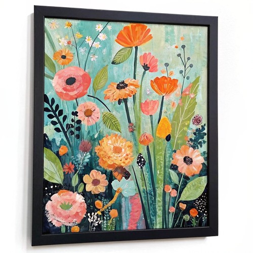 Poppy flower wall for lounge - wall,