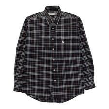 Burberry Shirt Nova Check Vintage Button Up Long Sleeve Check Navy Men’s Small S