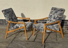 Pair of original Czech mid century armchairs by Jaroslav Šmídek 1965 UK dealer