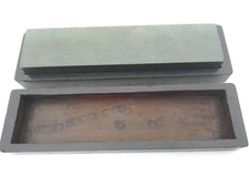 VINTAGE OILSTONE & DARK MAHOGANY BOX - OILED.