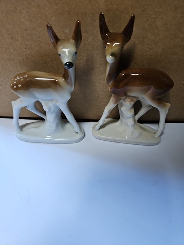 Pair vintage doe deer - pair,