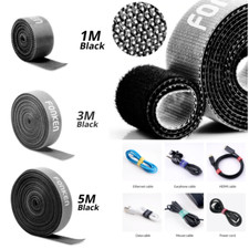 New Reusable Cable Ties Nylon Zip Tie Wraps Strong Tape 1m 3m 5m Long Hook Loop