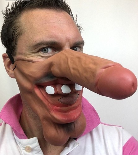Funny half face - half, nose