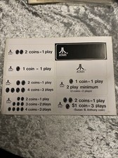 Genuine Atari Stickers For Coin Operated Machines Old Rare Genuine