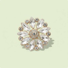 Rhinestone flower button - rhinestone,