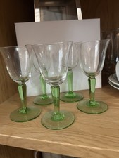 Art deco Green Stemmed vintage