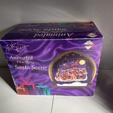 Fibre Optic Animated Musical Santa’s Starry Night Over Rooftops Christmas Scene 