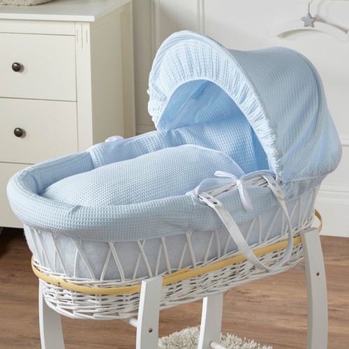 Baby moses basket - basket, blue