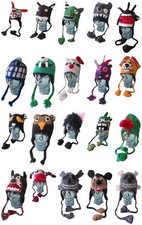 100 % Wool Knit Hat Funny Animal Tardis Monster Kids Adults Funny Gift Winter 