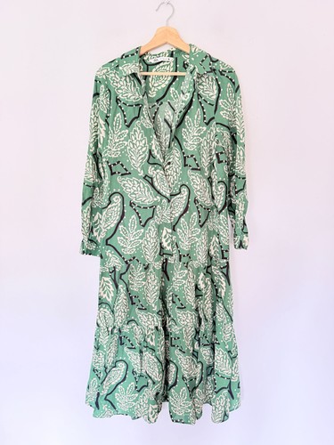 Zara dress womens green leaf - womens,