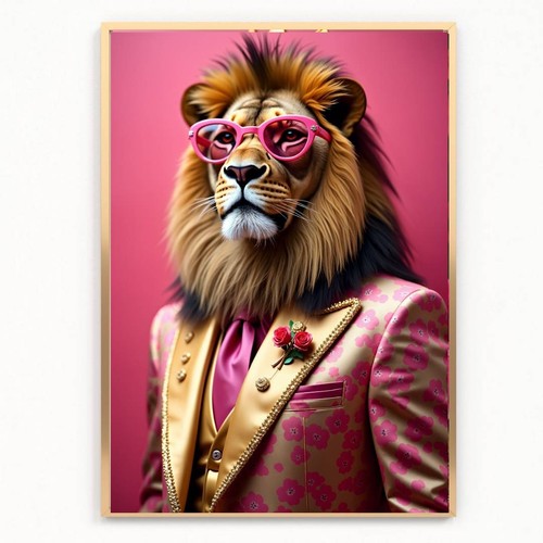 Royal lion aristocrat - royal, pink