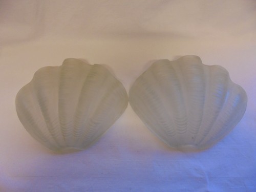Vintage pair art deco clam - art,