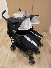 MacLaren Twin Techno Recline Seat Buggy with Extendable Leg Rest, Black