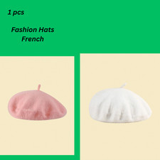 Plain Beret Hat Wool Autumn