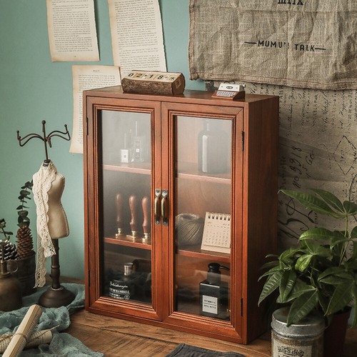 Transparent display case - transparent, wood