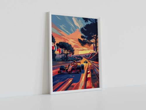 Art deco poster car racing - deco,