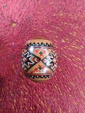 Vintage Easter Egg Hand-Painted Wooden Pysanky Ukrainian Folk Art Vgc
