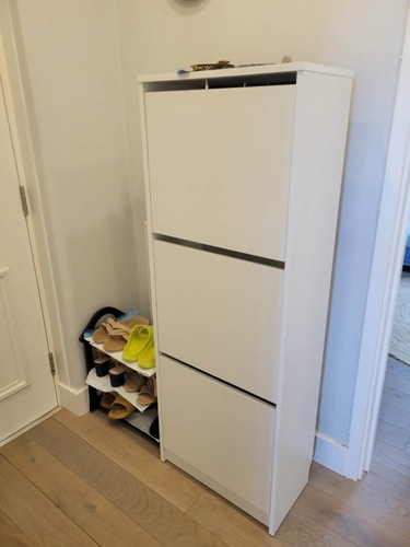 White shoe rack storage - shoe,