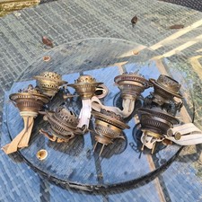 Original Victorian 8 x brass oil lamp burners 3 x screw 5 x Bayonet Hinks Falks
