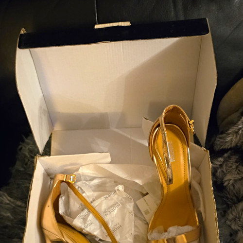 Hidden gold strappy stiletto - hidden,