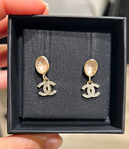 Chanel gold tone - chanel, crystal